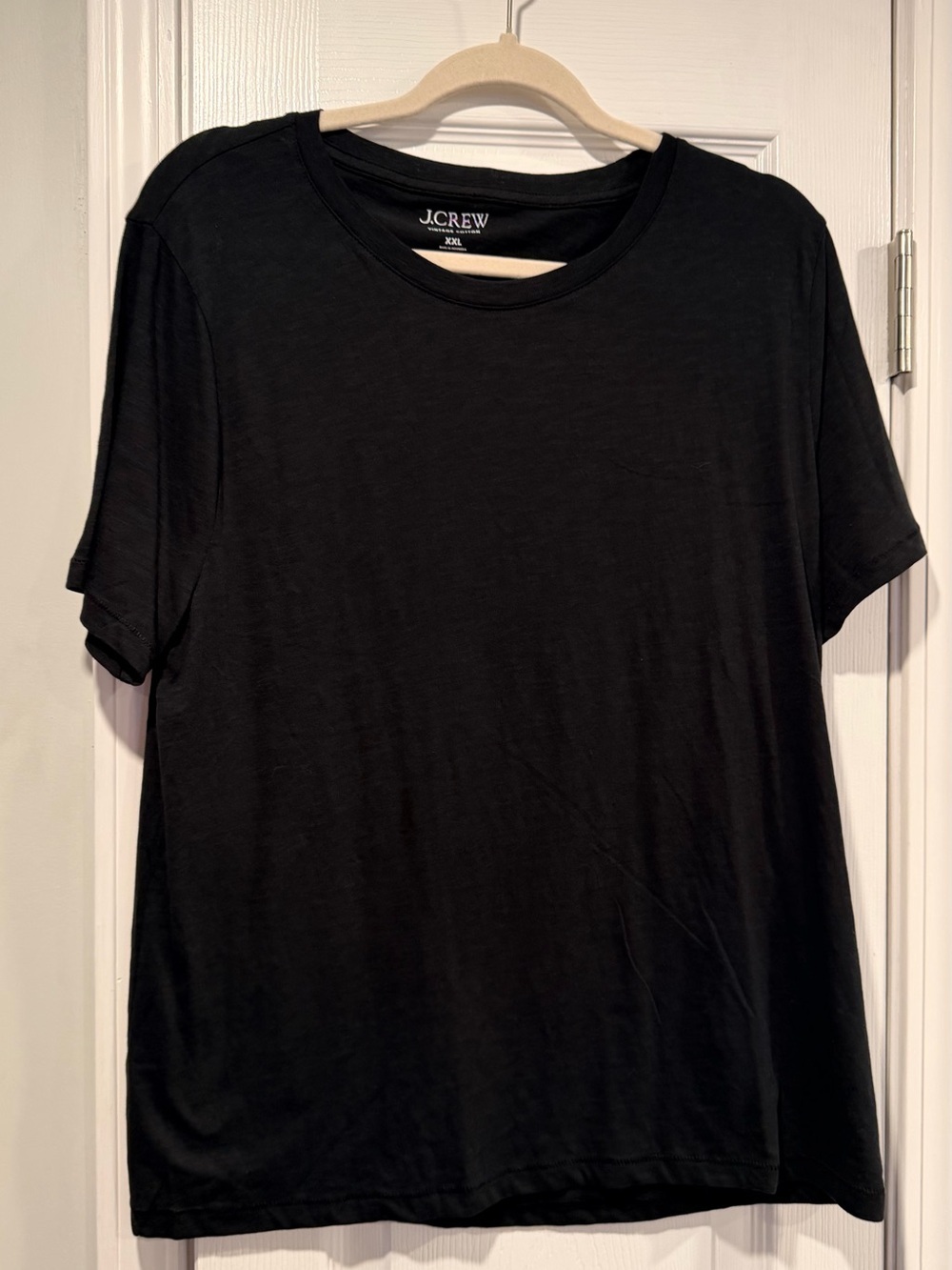 NWOT J. Crew Size XXL Black Vintage Cotton Short Sleeve Crew Neck Tee Shirt